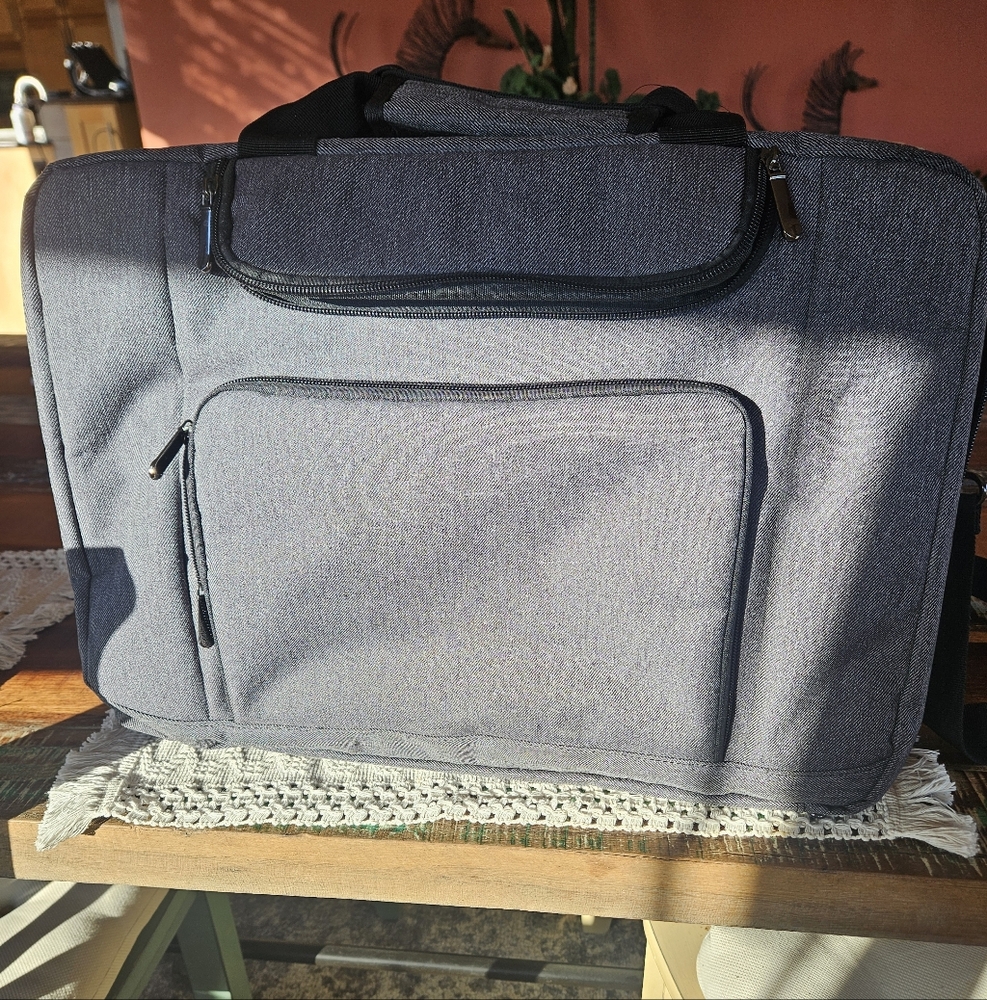 Gray Expandable Laptop Bag
